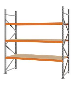 Weitspannregal Grundregal FORTIS, 2.500×2.250×800 mm, Spanplatte