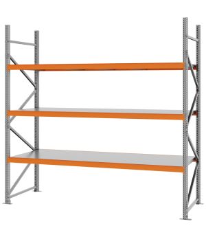 Weitspannregal Grundregal FORTIS, 2.500×2.500×800 mm, verzinkt