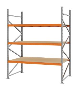 Weitspannregal Grundregal FORTIS, 2.500×2.000×1.000 mm, Spanplatte