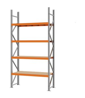 Weitspannregal Grundregal FORTIS, 3.000×1.500×500 mm, Spanplatte