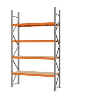 Weitspannregal Grundregal FORTIS, 3.000×1.750×500 mm, Spanplatte
