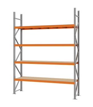 Weitspannregal Grundregal FORTIS, 3.000×2.250×500 mm, Spanplatte