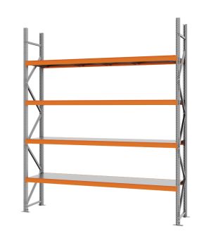 Weitspannregal Grundregal FORTIS, 3.000×2.500×500 mm, verzinkt