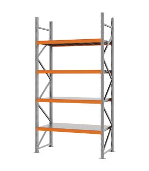 Weitspannregal Grundregal FORTIS, 3.000×1.500×600 mm, verzinkt