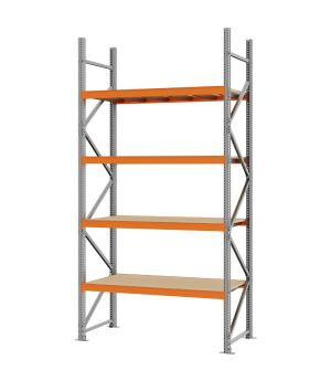 Weitspannregal Grundregal FORTIS, 3.000×1.500×600 mm, Spanplatte