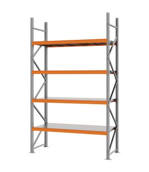 Weitspannregal Grundregal FORTIS, 3.000×1.750×600 mm, verzinkt