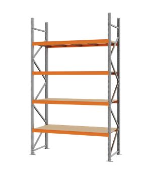 Weitspannregal Grundregal FORTIS, 3.000×1.750×600 mm, Spanplatte