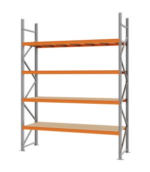 Weitspannregal Grundregal FORTIS, 3.000×2.250×600 mm, Spanplatte