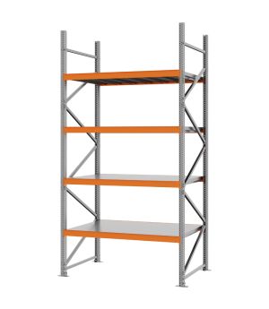Weitspannregal Grundregal FORTIS, 3.000×1.500×800 mm, verzinkt