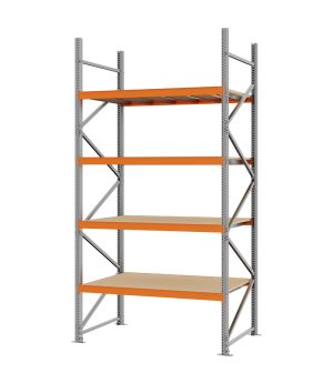 Weitspannregal Grundregal FORTIS, 3.000×1.500×800 mm, Spanplatte