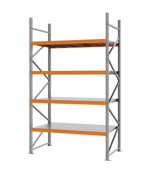 Weitspannregal Grundregal FORTIS, 3.000×1.750×800 mm, verzinkt