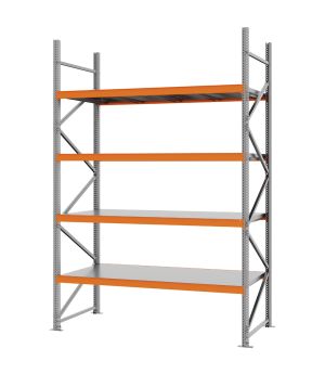 Weitspannregal Grundregal FORTIS, 3.000×2.000×800 mm, verzinkt