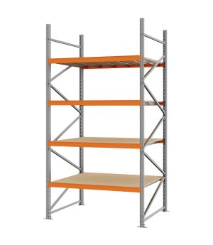 Weitspannregal Grundregal FORTIS, 3.000×1.500×1.000 mm, Spanplatte