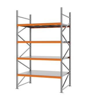 Weitspannregal Grundregal FORTIS, 3.000×1.750×1.000 mm, verzinkt