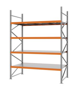 Weitspannregal Grundregal FORTIS, 3.000×2.250×1.000 mm, verzinkt