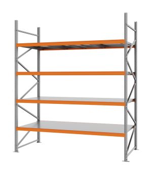 Weitspannregal Grundregal FORTIS, 3.000×2.500×1.000 mm, verzinkt