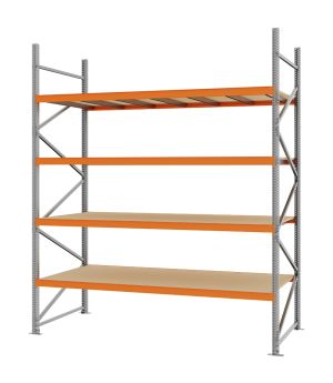 Weitspannregal Grundregal FORTIS, 3.000×2.500×1.000 mm, Spanplatte