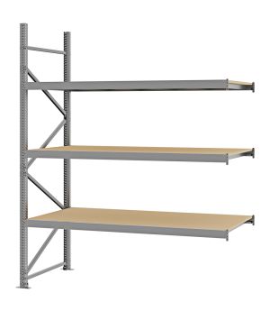 Weitspannregal Anbauregal FORTIS, 2.500×2.000×800 mm, Spanplatte