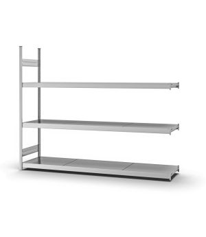 Großfachregal Anbauregal ORION PLUS, 2.000×2.500×500 mm, verzinkt