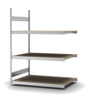 Großfachregal Anbauregal ORION PLUS, 2.000×1.500×800 mm, Spanplatte natur