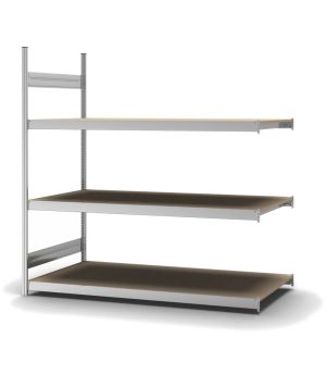 Großfachregal Anbauregal ORION PLUS, 2.000×2.000×800 mm, Spanplatte natur