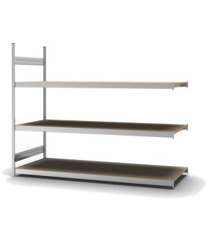 Großfachregal Anbauregal ORION PLUS, 2.000×2.500×800 mm, Spanplatte natur