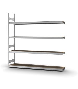 Großfachregal Anbauregal ORION PLUS, 2.500×2.500×400 mm, Spanplatte natur
