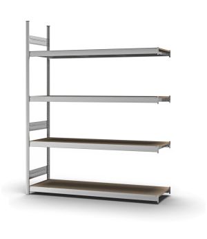 Großfachregal Anbauregal ORION PLUS, 2.500×2.000×500 mm, Spanplatte natur