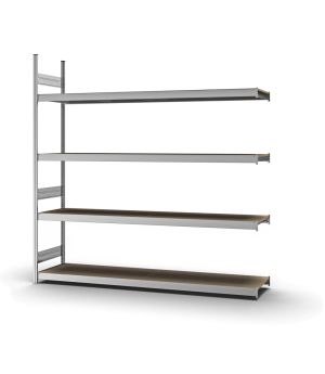Großfachregal Anbauregal ORION PLUS, 2.500×2.500×500 mm, Spanplatte natur