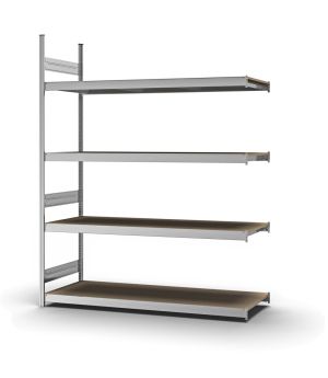 Großfachregal Anbauregal ORION PLUS, 2.500×2.000×600 mm, Spanplatte natur