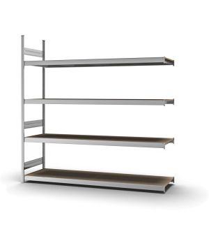 Großfachregal Anbauregal ORION PLUS, 2.500×2.500×600 mm, Spanplatte natur