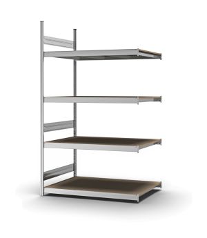 Großfachregal Anbauregal ORION PLUS, 2.500×1.500×800 mm, Spanplatte natur