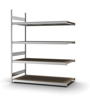 Großfachregal Anbauregal ORION PLUS, 2.500×2.000×800 mm, Spanplatte natur