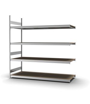 Großfachregal Anbauregal ORION PLUS, 2.500×2.500×800 mm, Spanplatte natur
