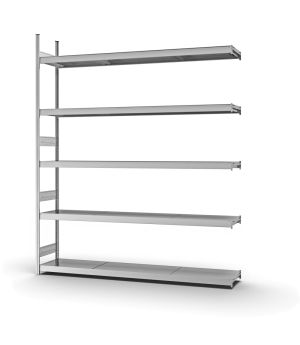 Großfachregal Anbauregal ORION PLUS, 3.000×2.500×400 mm, verzinkt