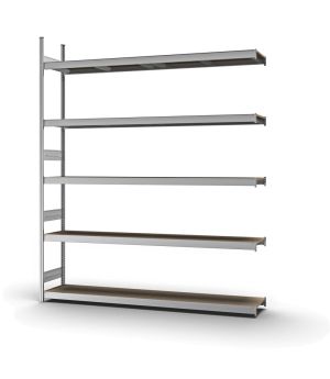 Großfachregal Anbauregal ORION PLUS, 3.000×2.500×400 mm, Spanplatte natur