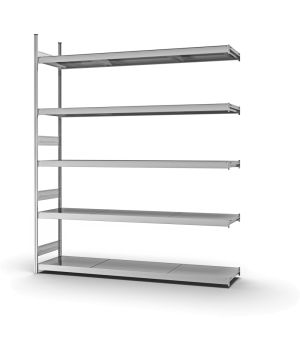 Großfachregal Anbauregal ORION PLUS, 3.000×2.500×500 mm, verzinkt