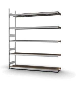 Großfachregal Anbauregal ORION PLUS, 3.000×2.500×500 mm, Spanplatte natur