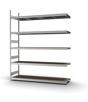 Großfachregal Anbauregal ORION PLUS, 3.000×2.500×600 mm, Spanplatte natur