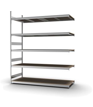 Großfachregal Anbauregal ORION PLUS, 3.000×2.500×800 mm, Spanplatte natur