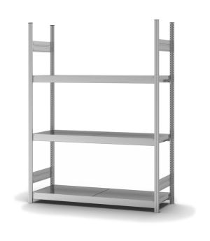 Großfachregal Grundregal ORION PLUS, 2.000×1.500×400 mm, verzinkt