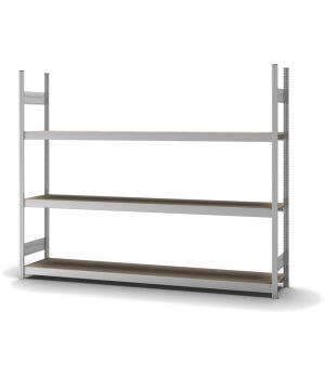 Großfachregal Grundregal ORION PLUS, 2.000×2.500×400 mm, Spanplatte natur