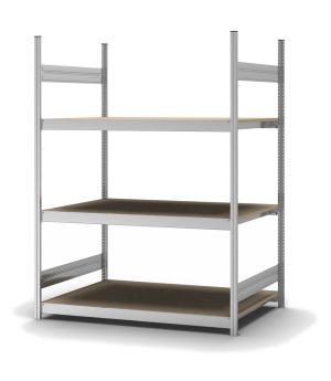 Großfachregal Grundregal ORION PLUS, 2.000×1.500×800 mm, Spanplatte natur