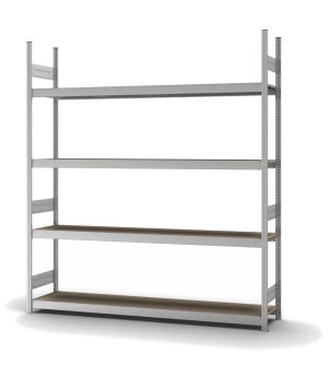 Großfachregal Grundregal ORION PLUS, 2.500×2.250×400 mm, Spanplatte natur