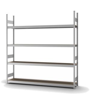 Großfachregal Grundregal ORION PLUS, 2.500×2.500×400 mm, Spanplatte natur