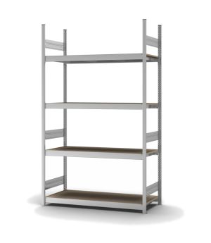 Großfachregal Grundregal ORION PLUS, 2.500×1.500×500 mm, Spanplatte natur