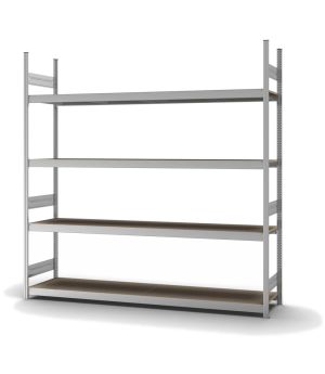 Großfachregal Grundregal ORION PLUS, 2.500×2.500×500 mm, Spanplatte natur