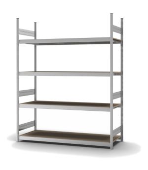 Großfachregal Grundregal ORION PLUS, 2.500×2.000×600 mm, Spanplatte natur