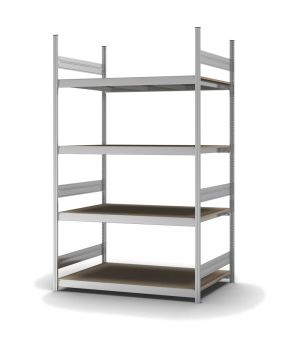 Großfachregal Grundregal ORION PLUS, 2.500×1.500×800 mm, Spanplatte natur