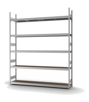Großfachregal Grundregal ORION PLUS, 3.000×2.500×400 mm, Spanplatte natur